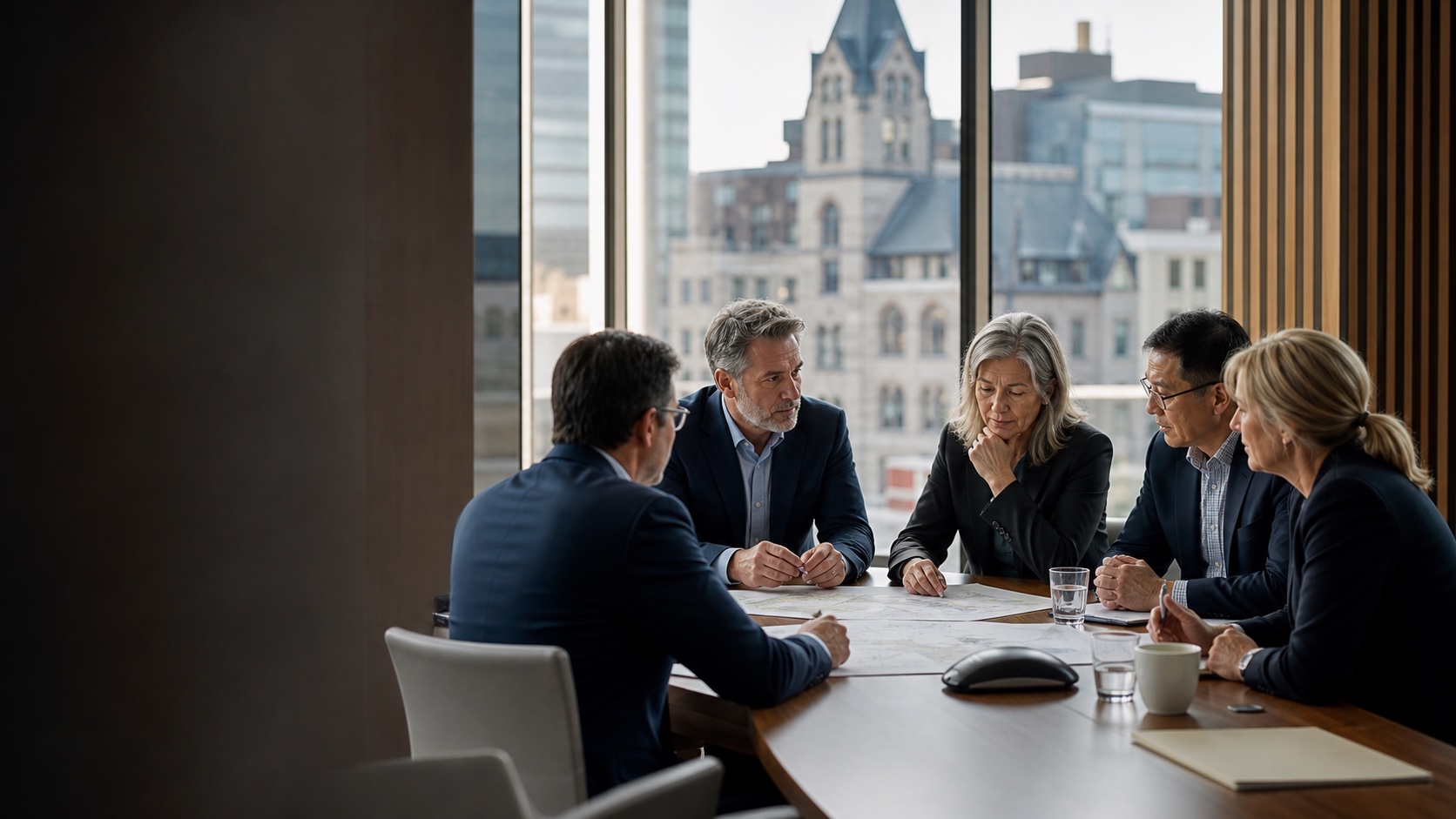 Senior public-sector leaders in a collaborative municipal working session